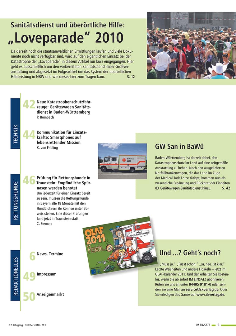 IM EINSATZ 05/2010 - Betreuungsdienst
