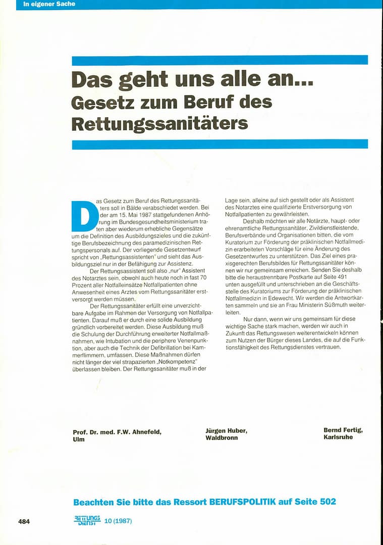 RETTUNGSDIENST 09/1987