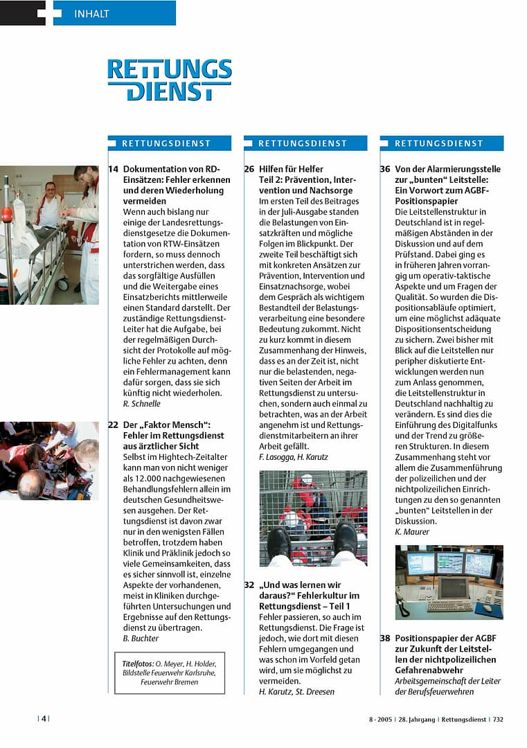 RETTUNGSDIENST 08/2005