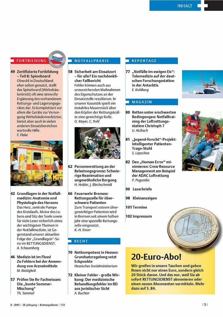 RETTUNGSDIENST 08/2005