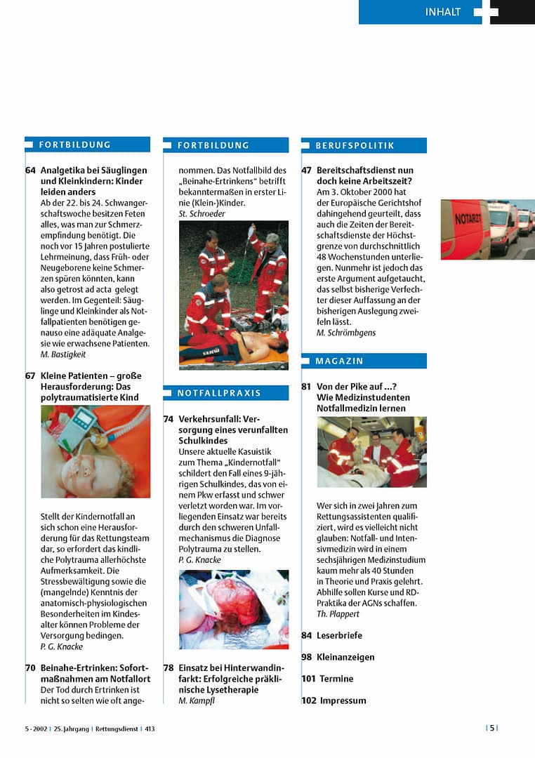 RETTUNGSDIENST 05/2002