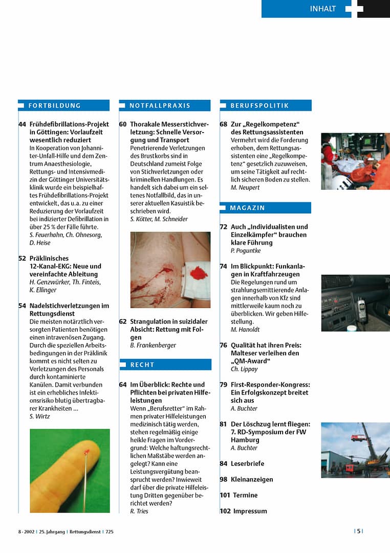 RETTUNGSDIENST 08/2002