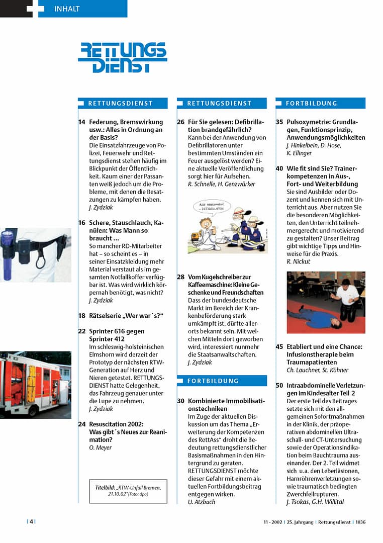 RETTUNGSDIENST 11/2002