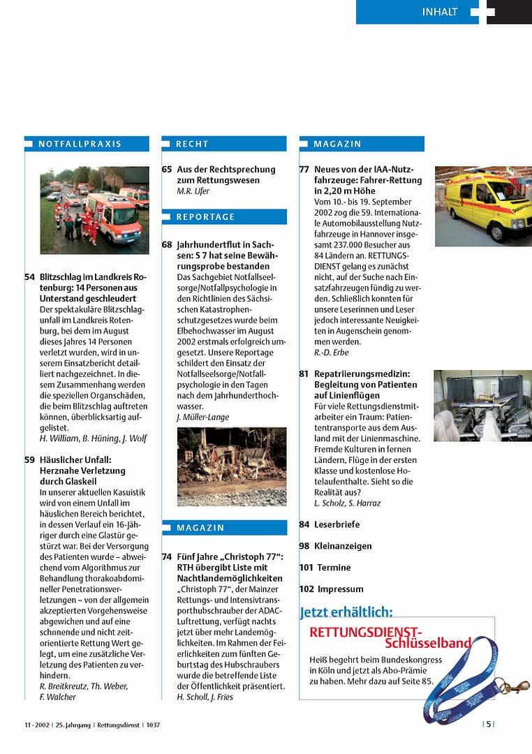RETTUNGSDIENST 11/2002