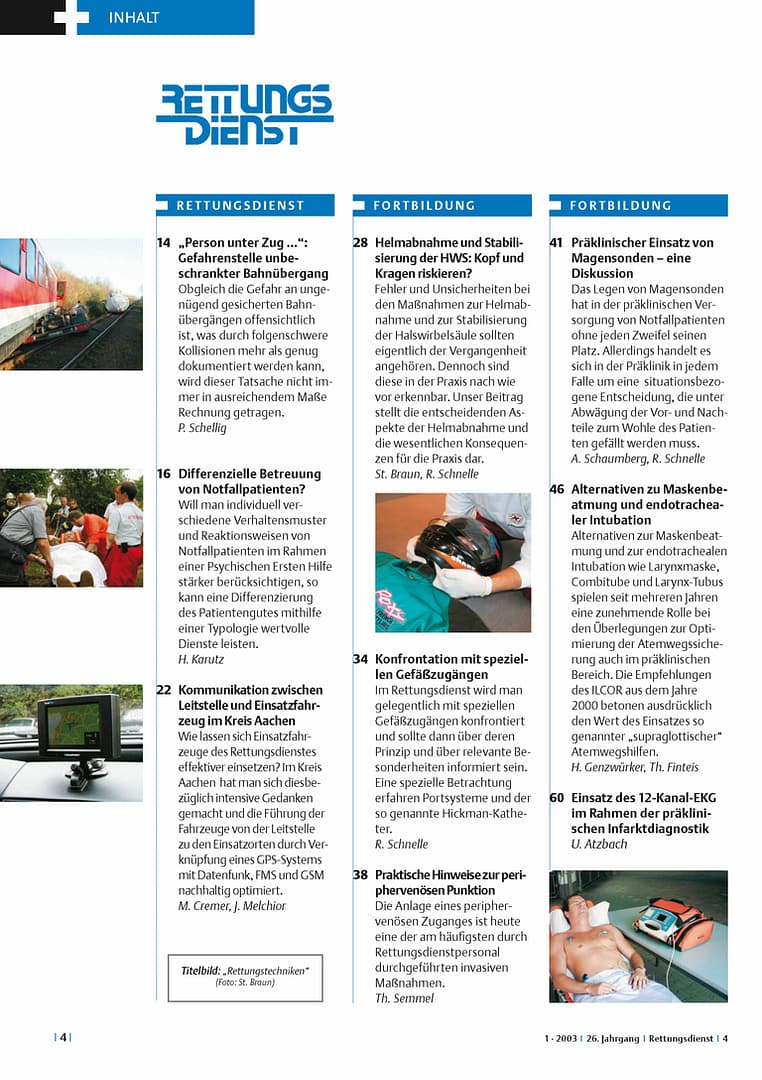 RETTUNGSDIENST 01/2003