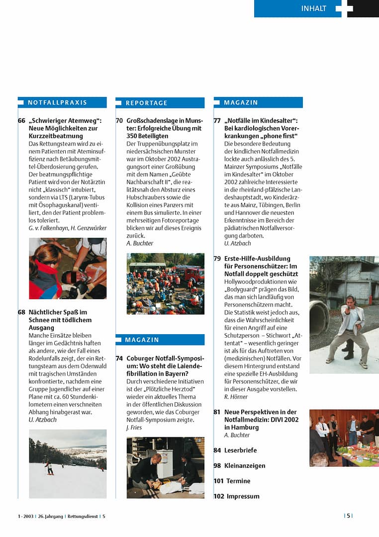 RETTUNGSDIENST 01/2003