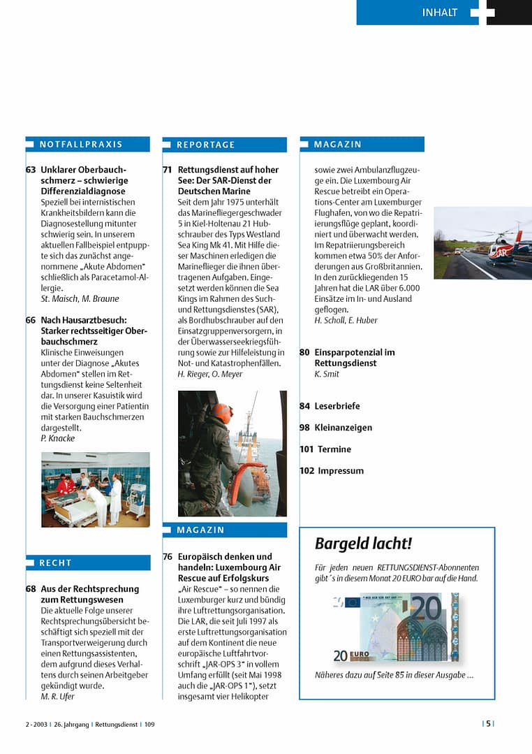 RETTUNGSDIENST 02/2003