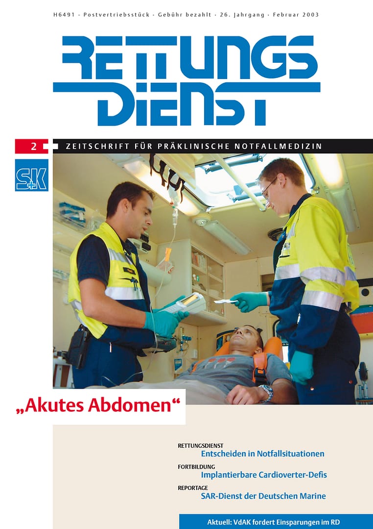 RETTUNGSDIENST 02/2003