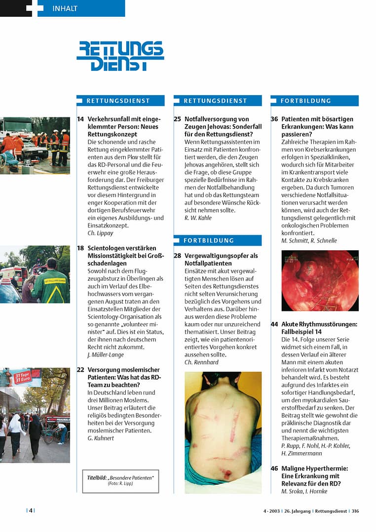 RETTUNGSDIENST 04/2003