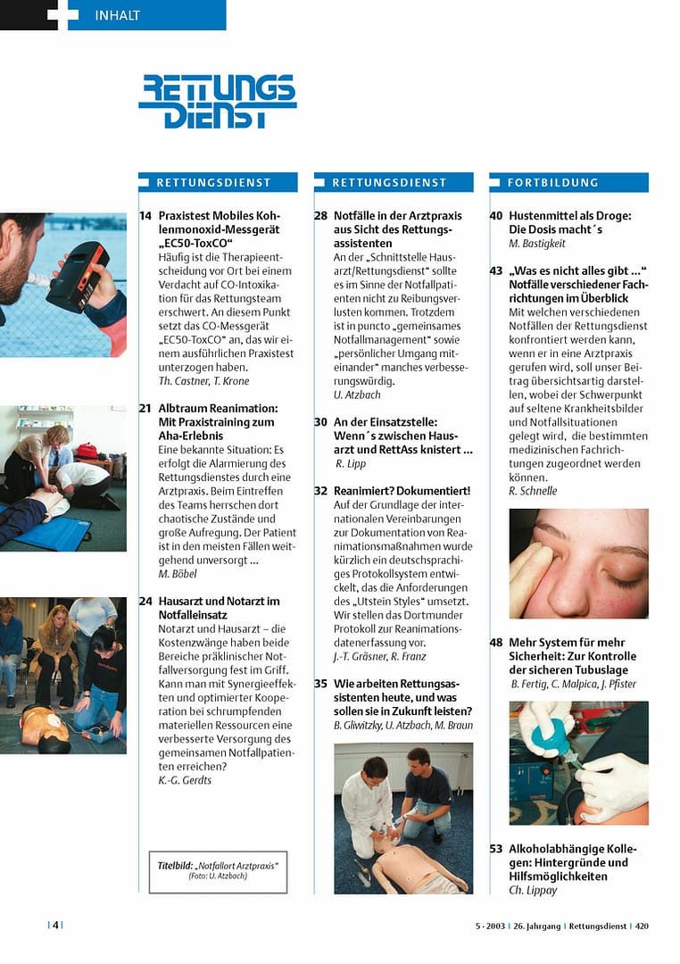 RETTUNGSDIENST 05/2003