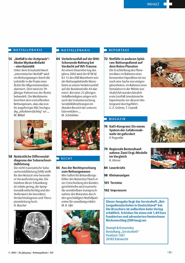 RETTUNGSDIENST 05/2003