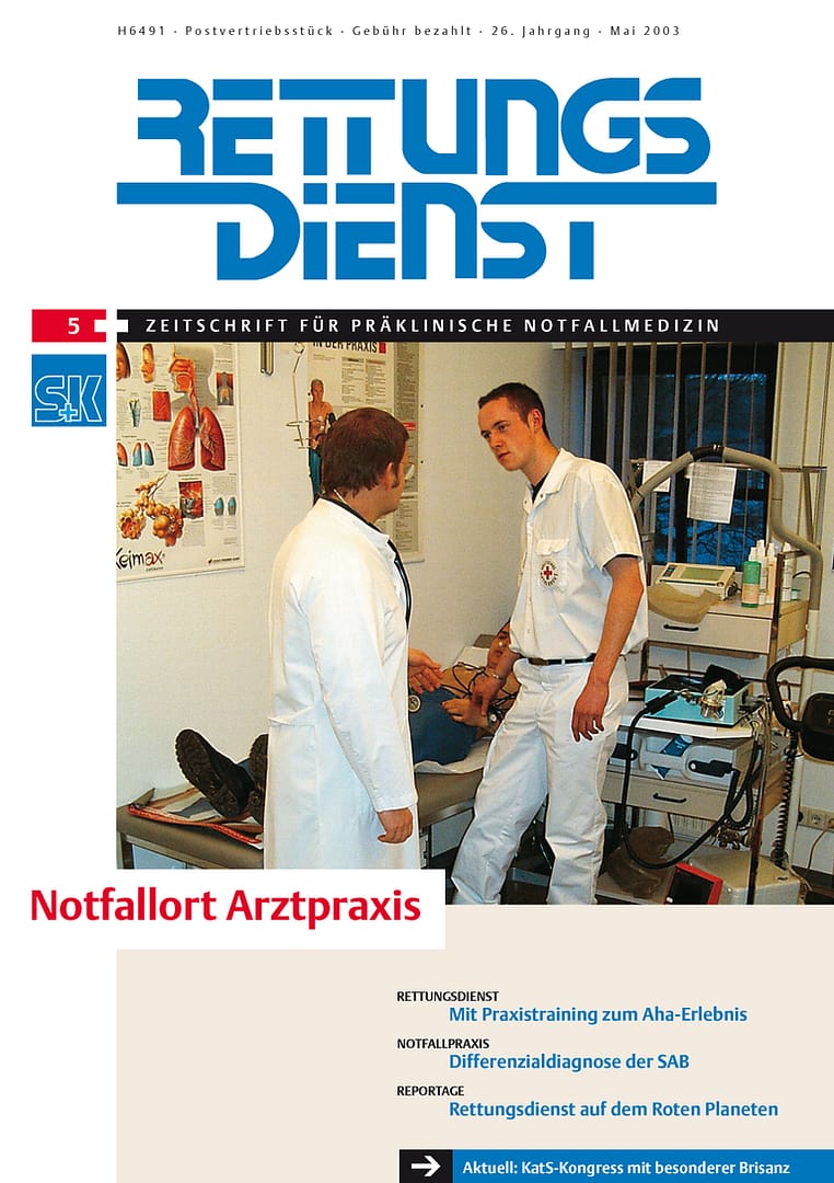 RETTUNGSDIENST 05/2003