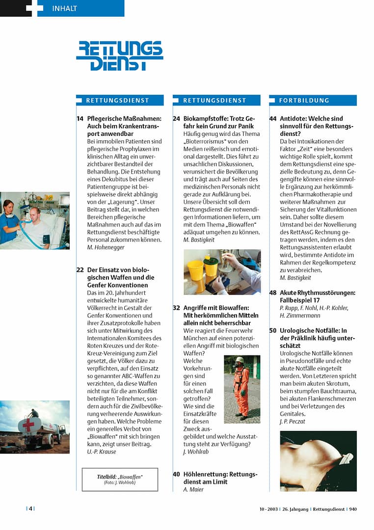 RETTUNGSDIENST 10/2003
