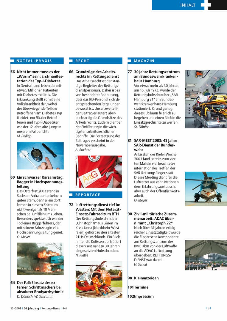 RETTUNGSDIENST 10/2003