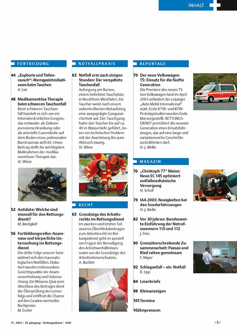 RETTUNGSDIENST 11/2003