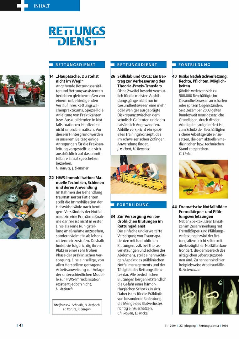 RETTUNGSDIENST 11/2004