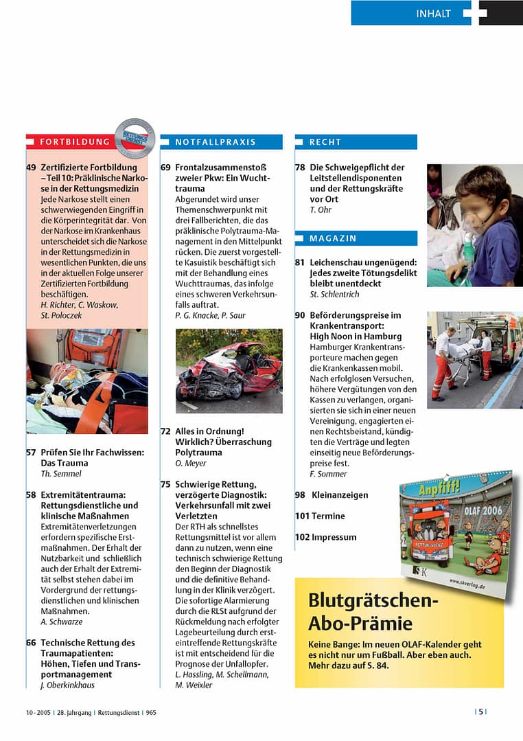 RETTUNGSDIENST 10/2005