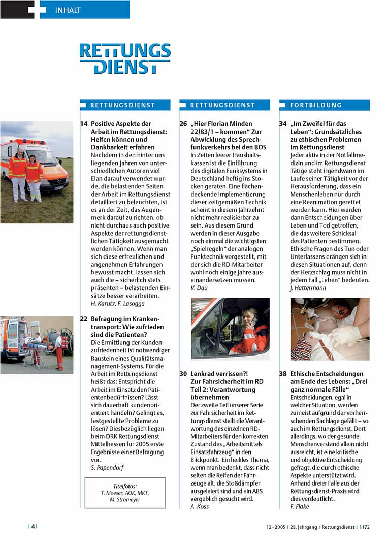RETTUNGSDIENST 12/2005