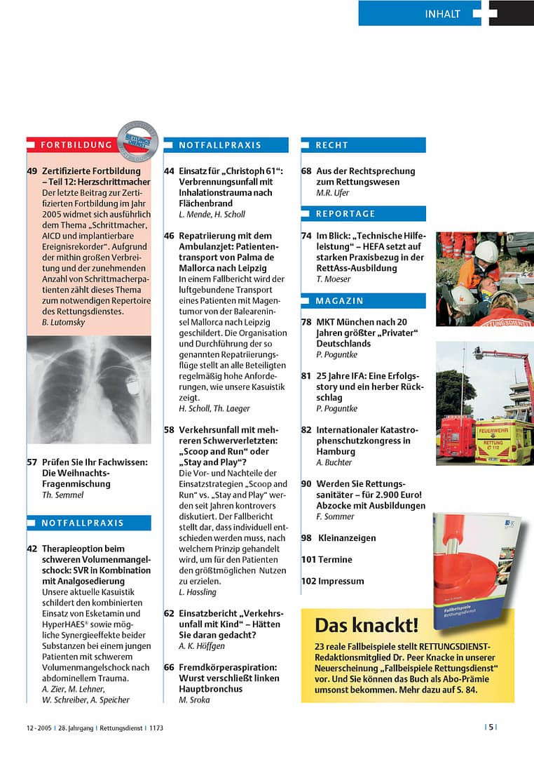 RETTUNGSDIENST 12/2005