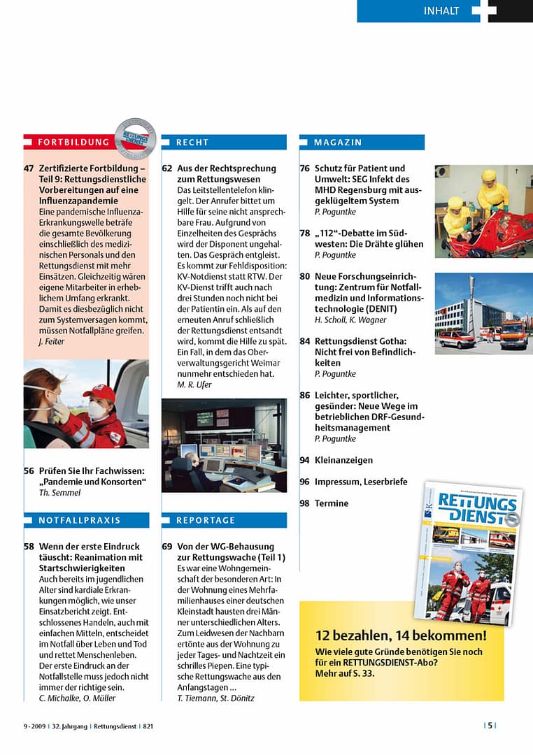 RETTUNGSDIENST 09/2009