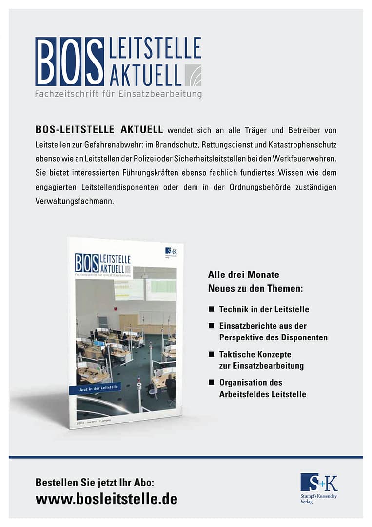 BOS LEITSTELLE AKTUELL 3/2012 - Arzt in der Leitstelle