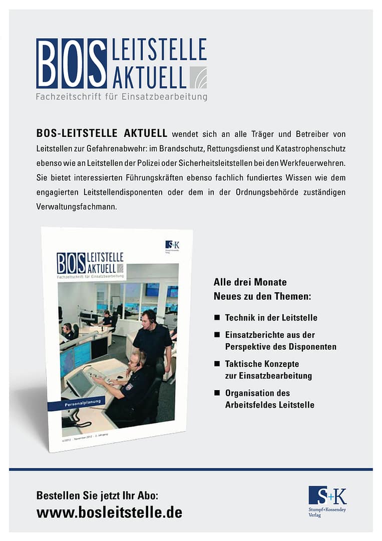 BOS LEITSTELLE AKTUELL 4/2012 - Personalplanung