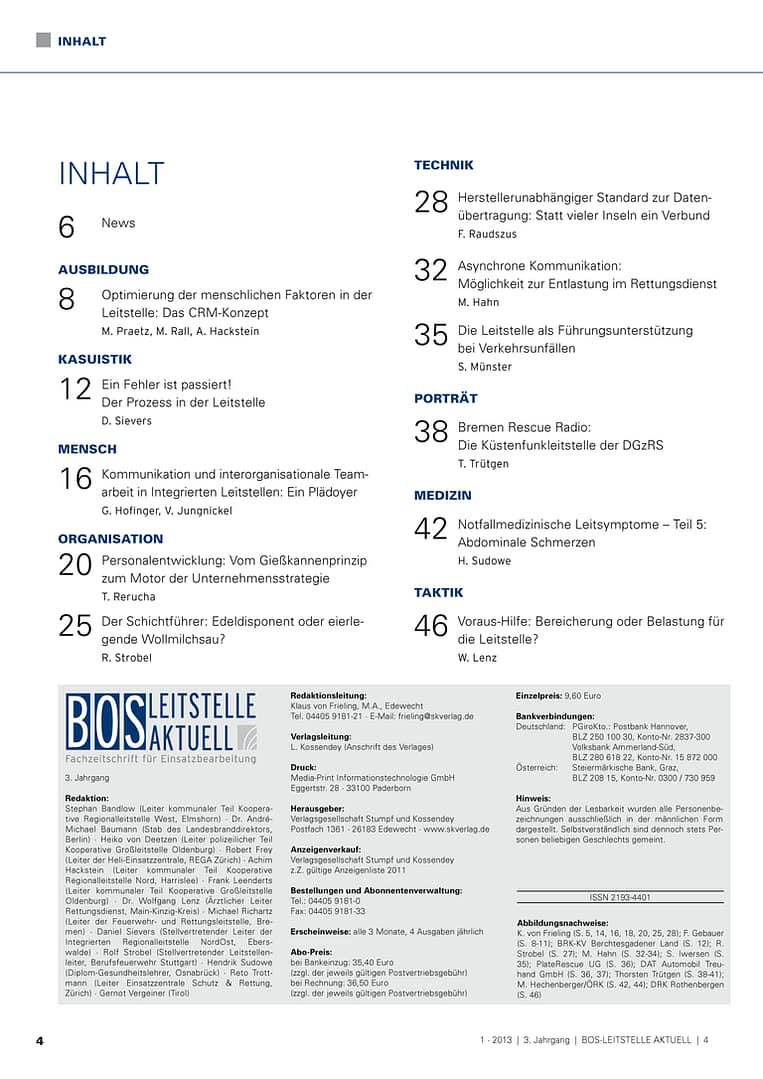 BOS LEITSTELLE AKTUELL 1/2013 - Kommunikation