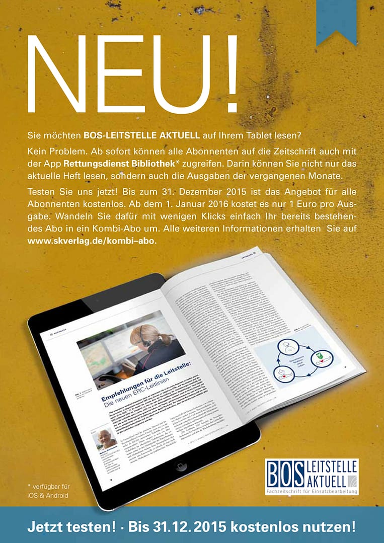 BOS LEITSTELLE AKTUELL 4/2015 - Stabsarbeit