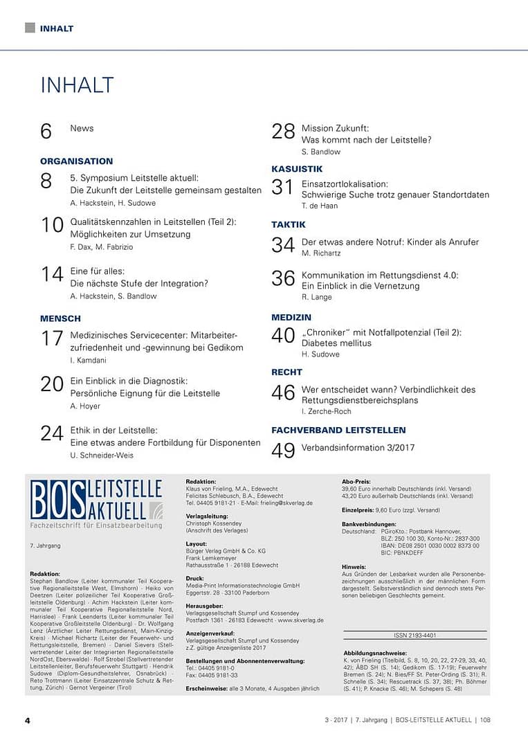 BOS LEITSTELLE AKTUELL 3/2017 - Personalentwicklung