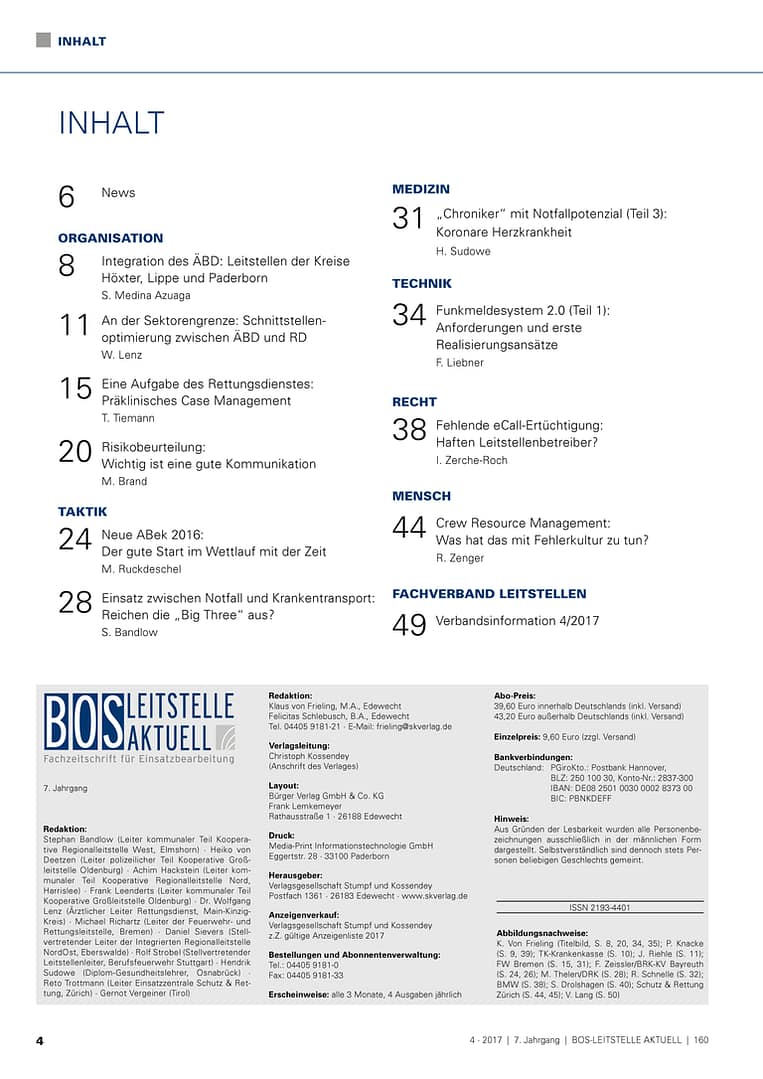 BOS LEITSTELLE AKTUELL 4/2017 - Gatekeeping