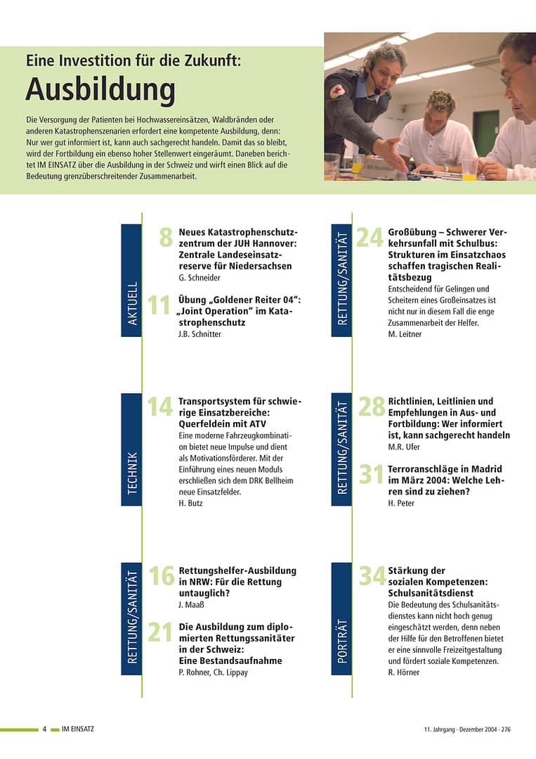 IM EINSATZ 06/2004 - Eine Investition in die Zukunft