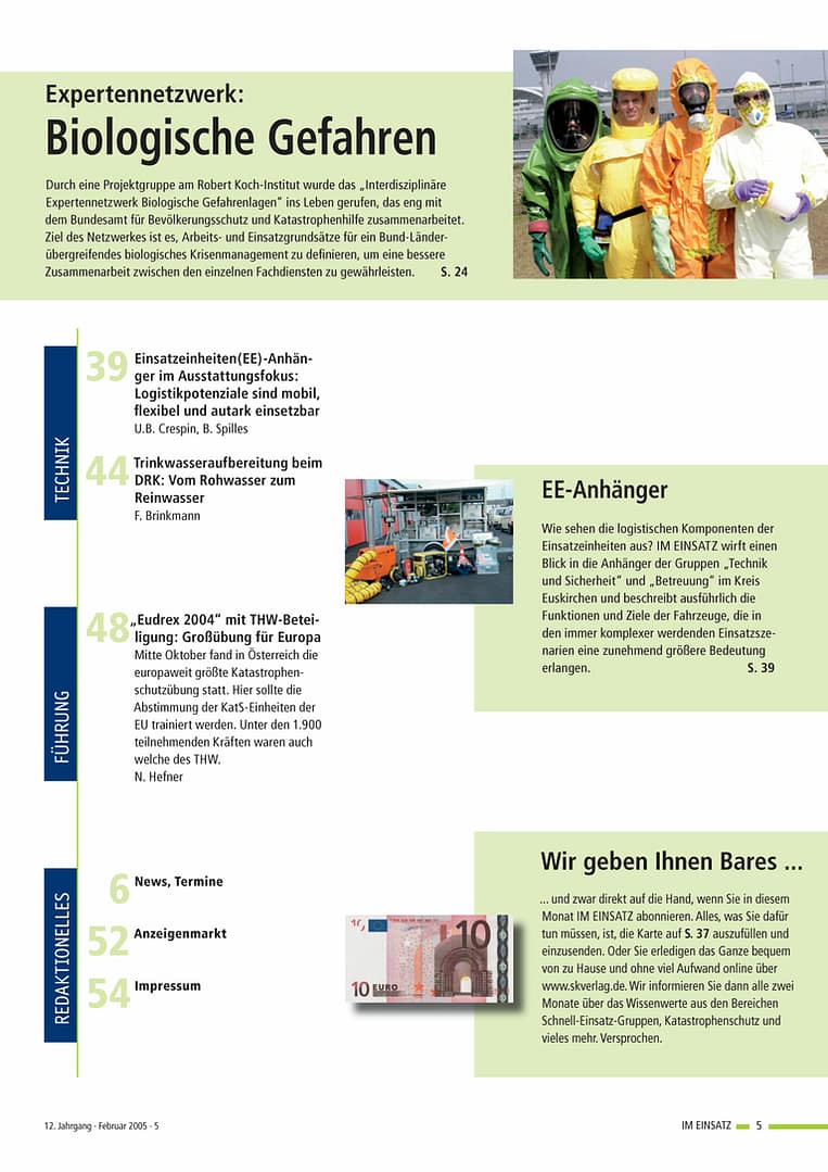 IM EINSATZ 01/2005 - Katastropheneinsätze