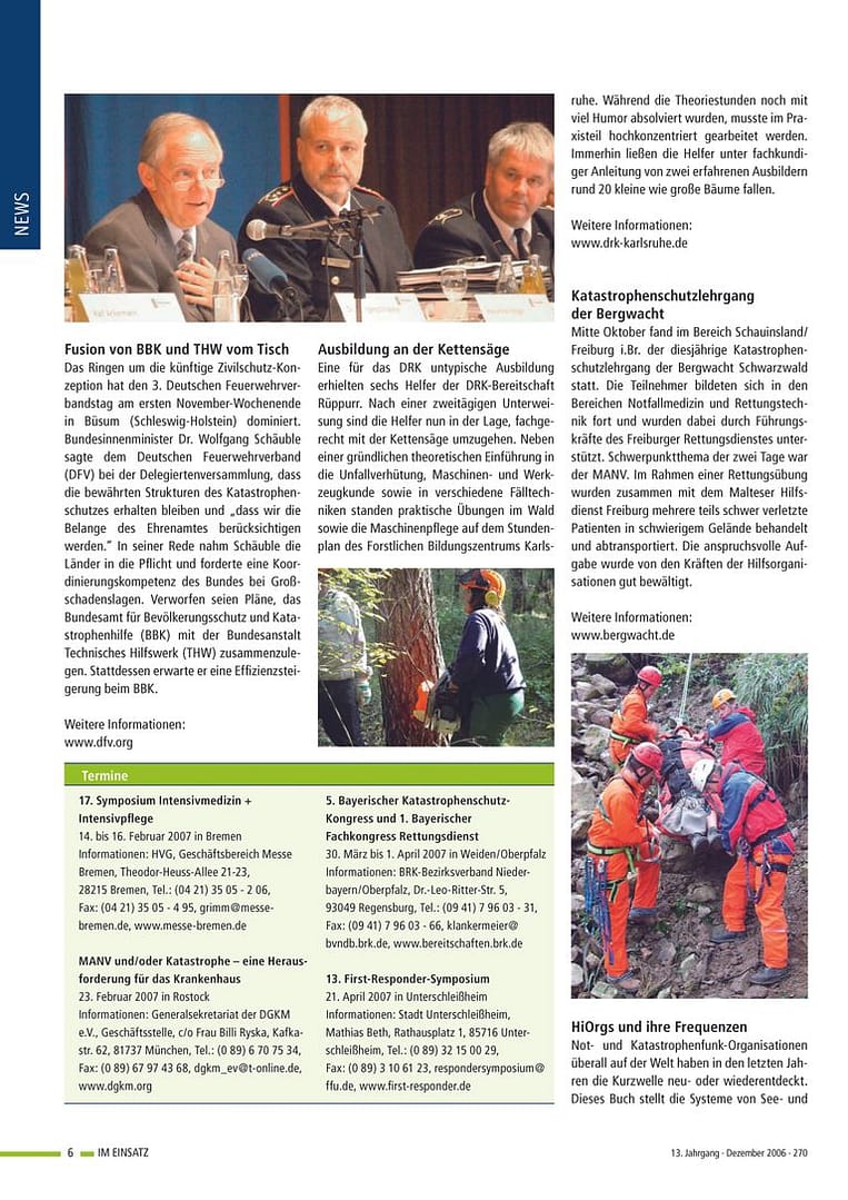 IM EINSATZ 06/2006 - Ausstattung