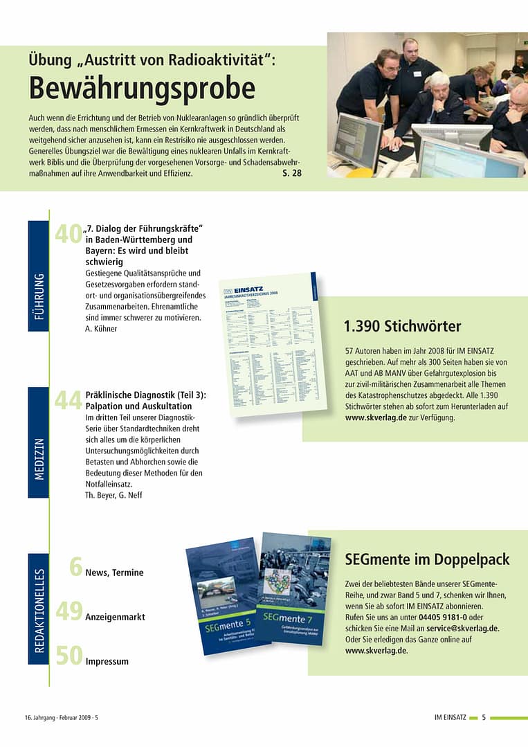 IM EINSATZ 01/2009 - Deutschland ist nicht vorbereitet