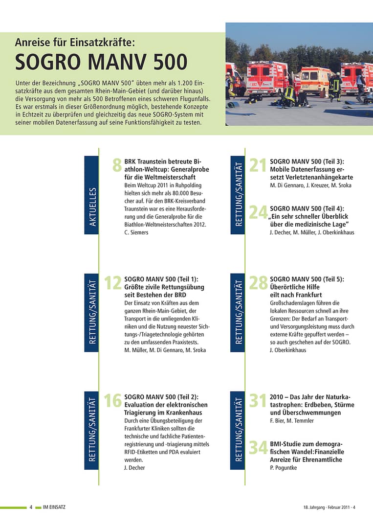 IM EINSATZ 01/2011 - SOGRO MANV 500