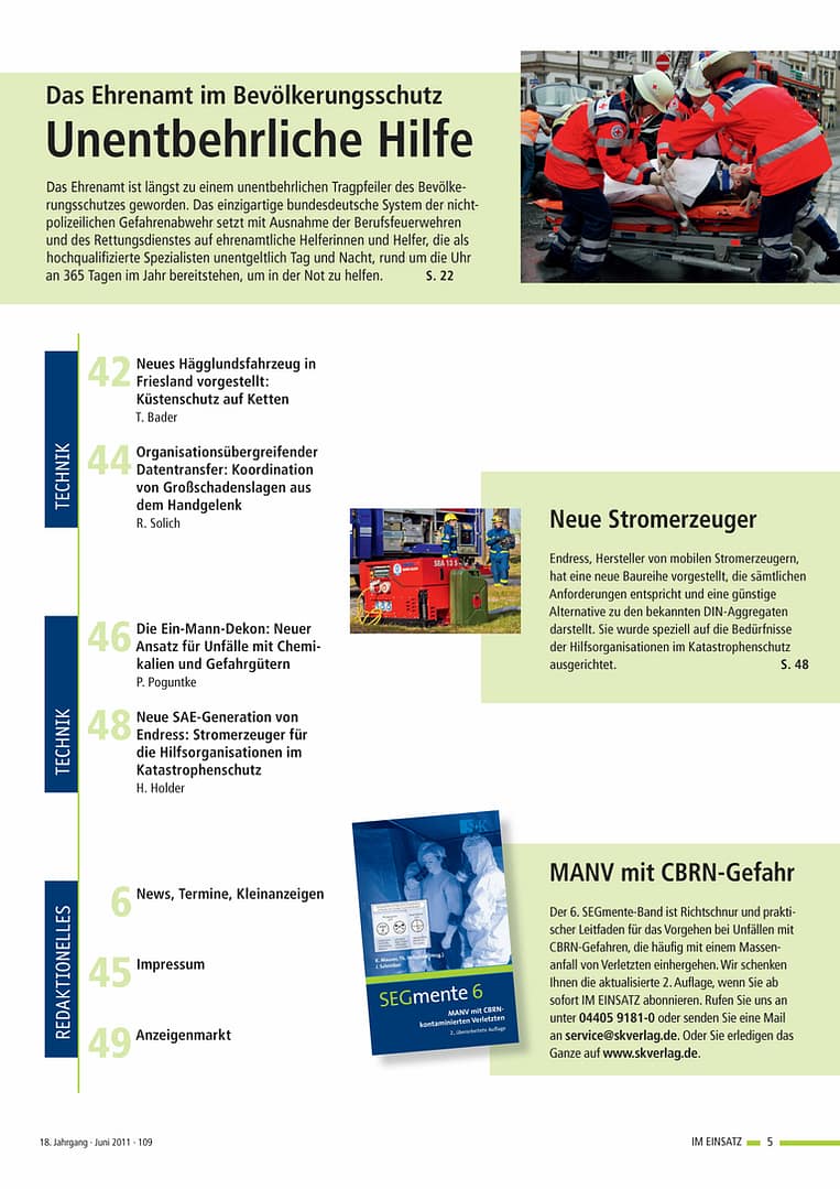 IM EINSATZ 03/2011 - Hilfe über die Landes- und Staatsgrenzen hinaus