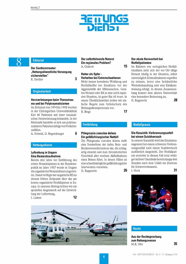 RETTUNGSDIENST 08/1994
