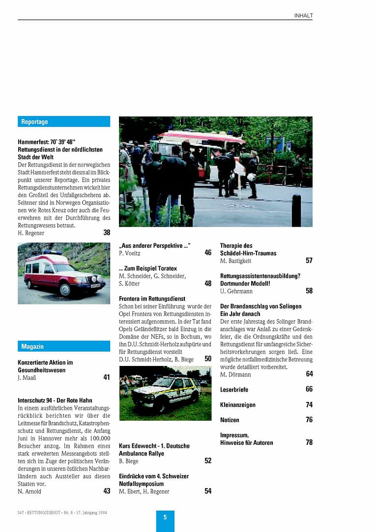 RETTUNGSDIENST 08/1994
