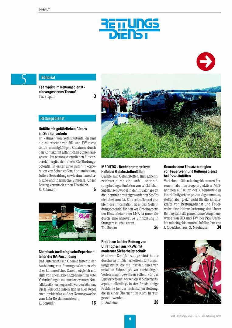 RETTUNGSDIENST 05/1997