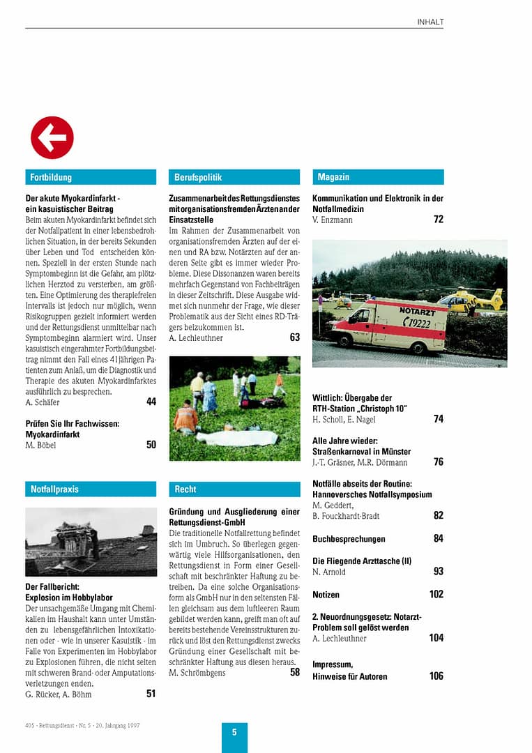 RETTUNGSDIENST 05/1997