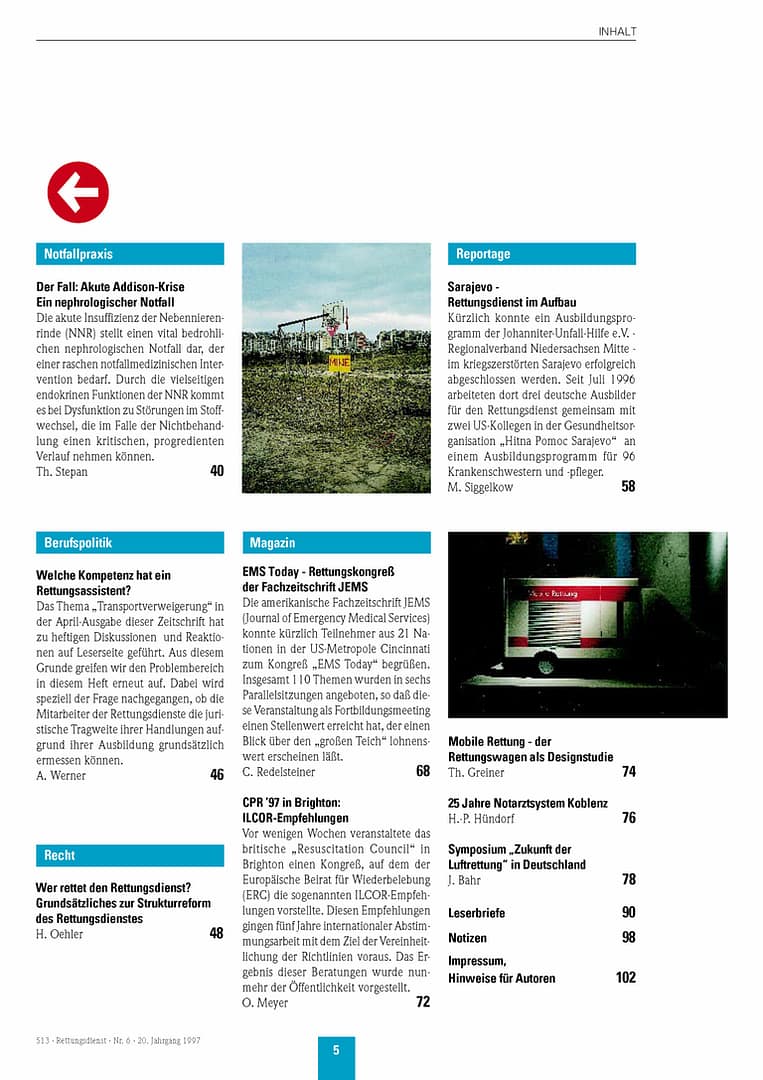 RETTUNGSDIENST 06/1997