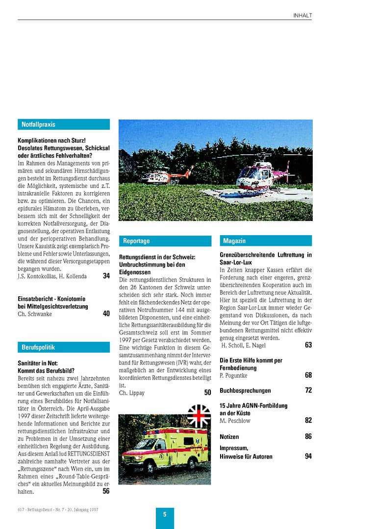 RETTUNGSDIENST 07/1997