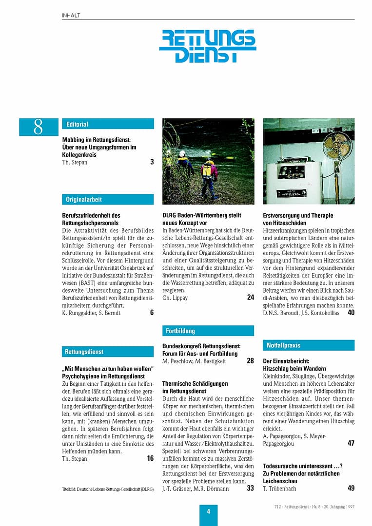 RETTUNGSDIENST 08/1997