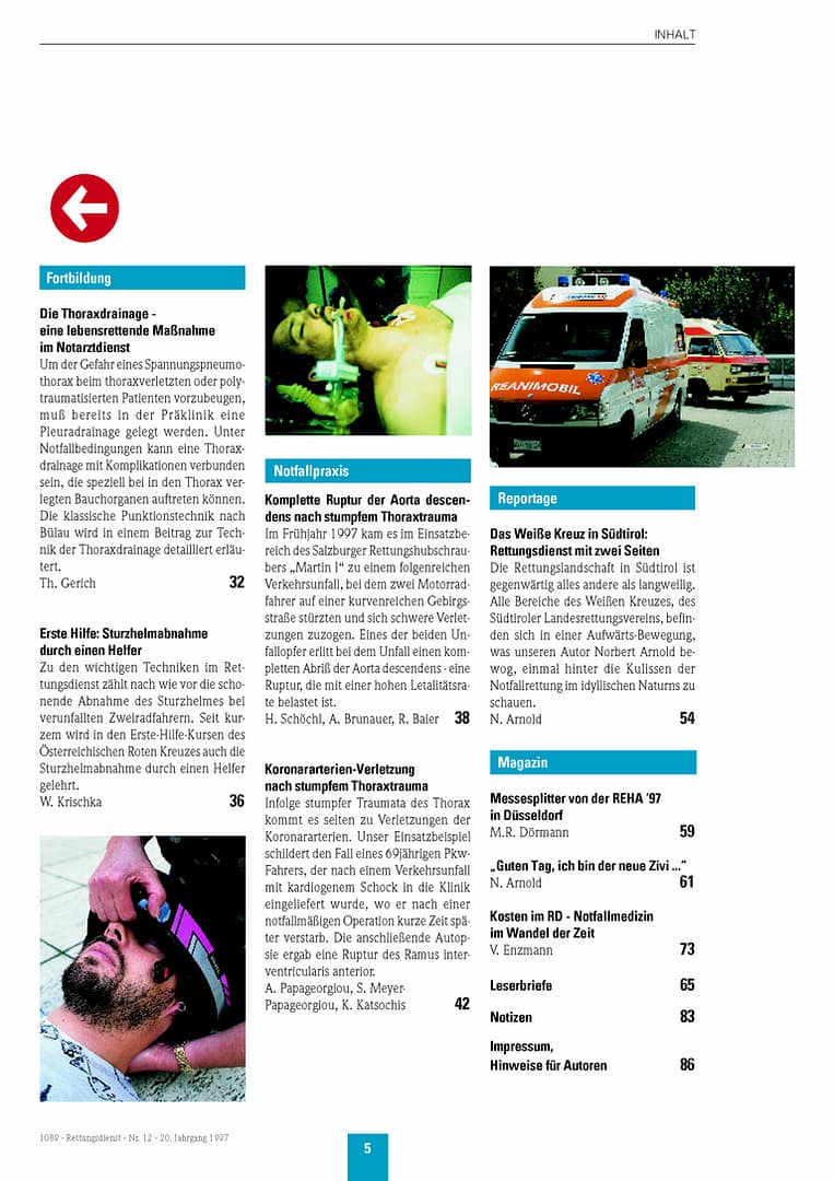 RETTUNGSDIENST 12/1997