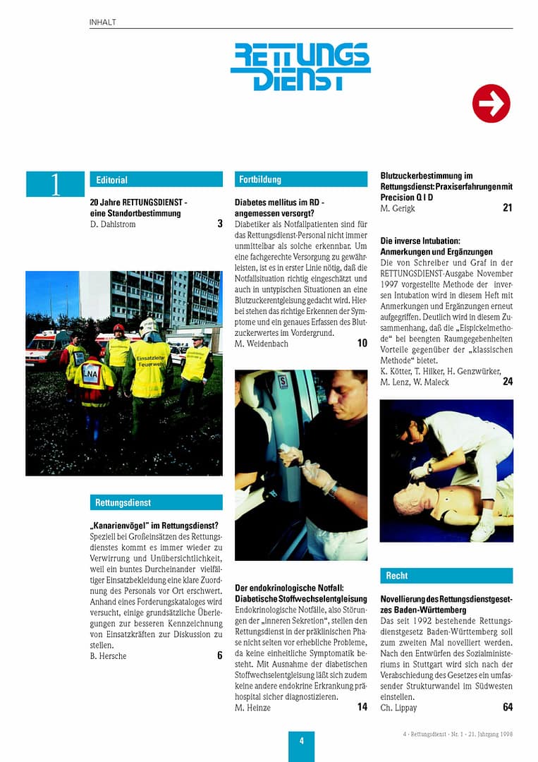 RETTUNGSDIENST 01/1998
