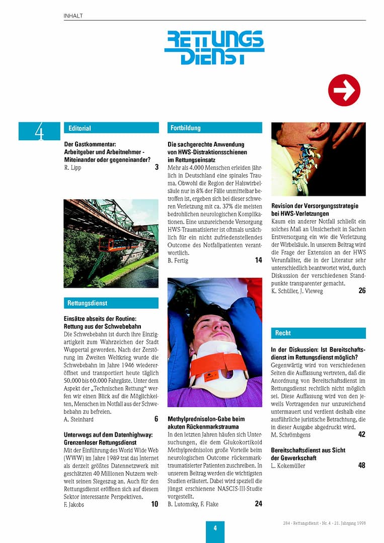 RETTUNGSDIENST 04/1998