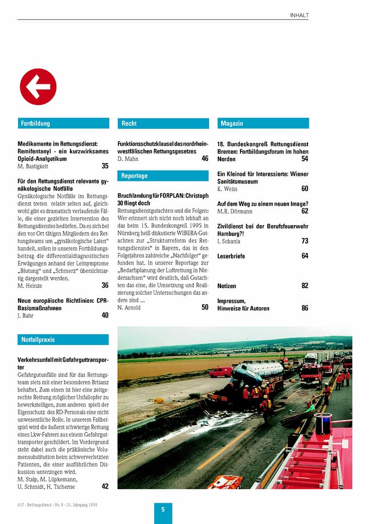 RETTUNGSDIENST 08/1998
