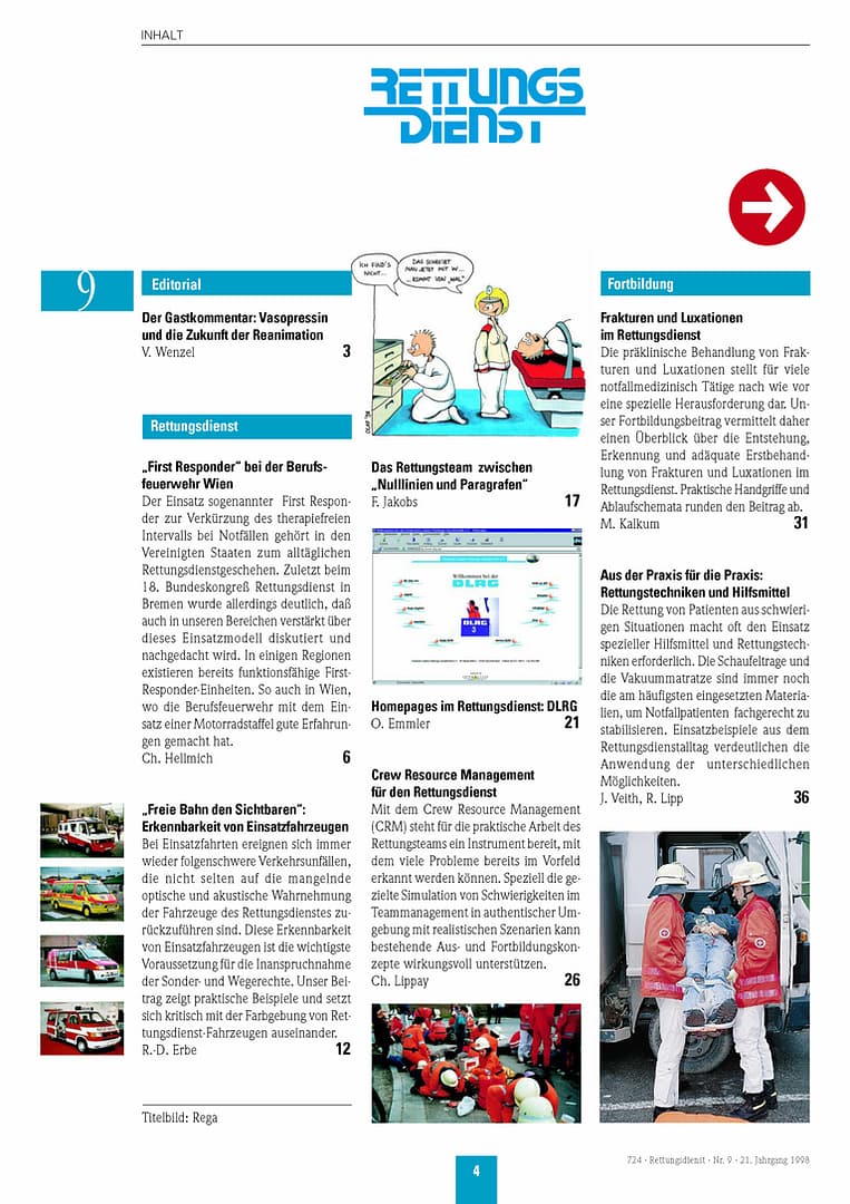 RETTUNGSDIENST 09/1998