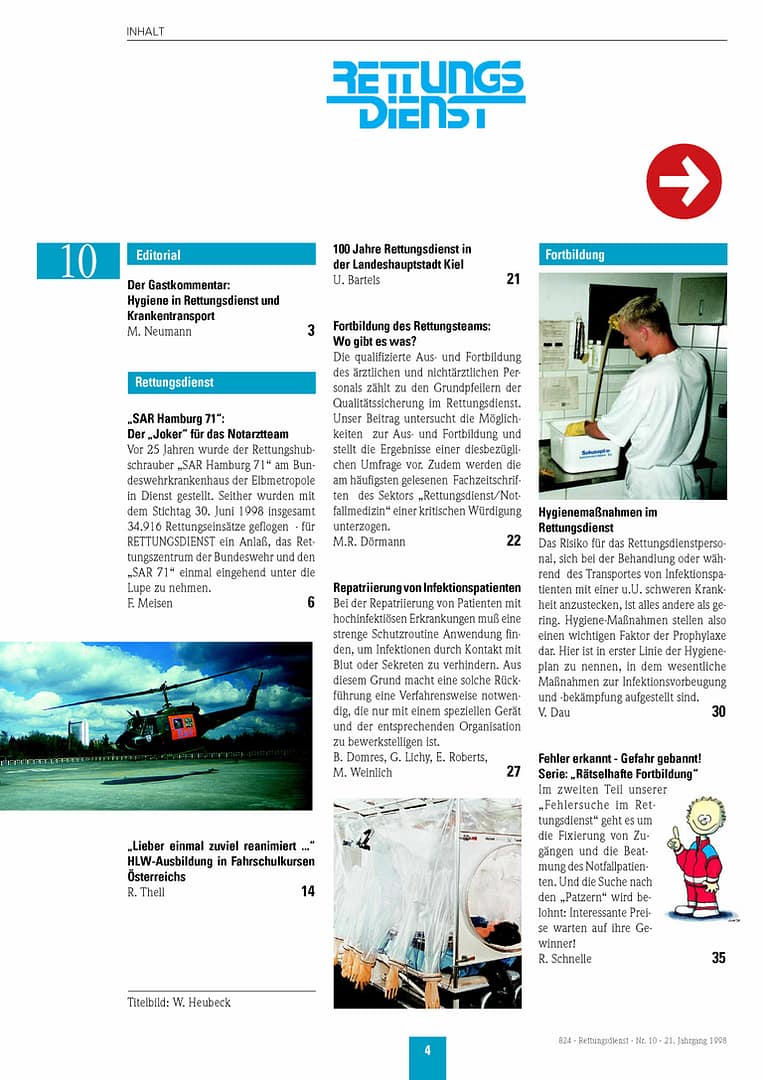 RETTUNGSDIENST 10/1998