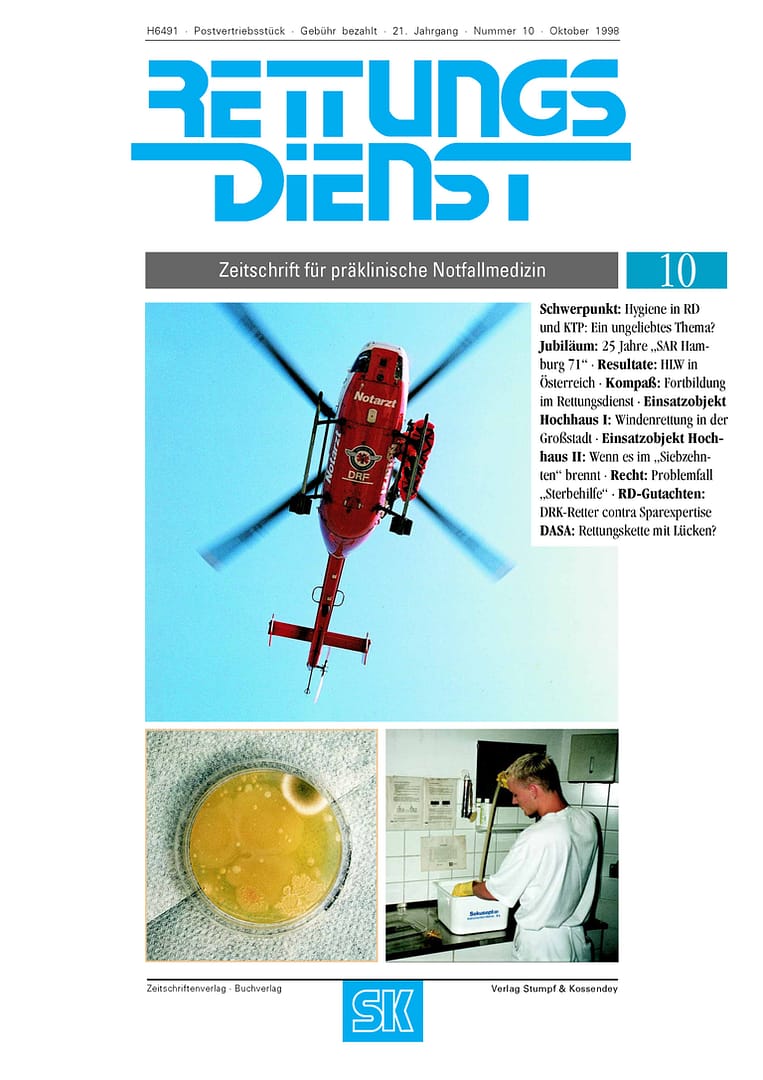 RETTUNGSDIENST 10/1998